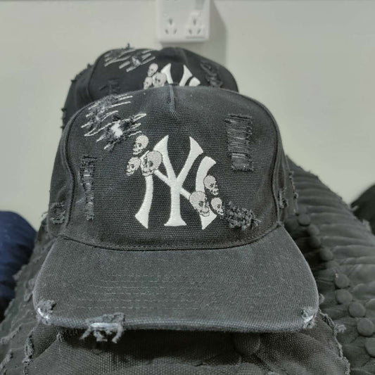 Shmuie Distressed Black Denim Hat