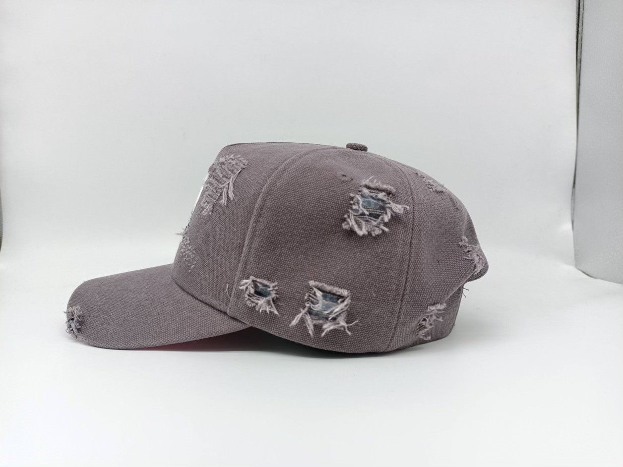 Shmuie Distressed Grey Denim Hat
