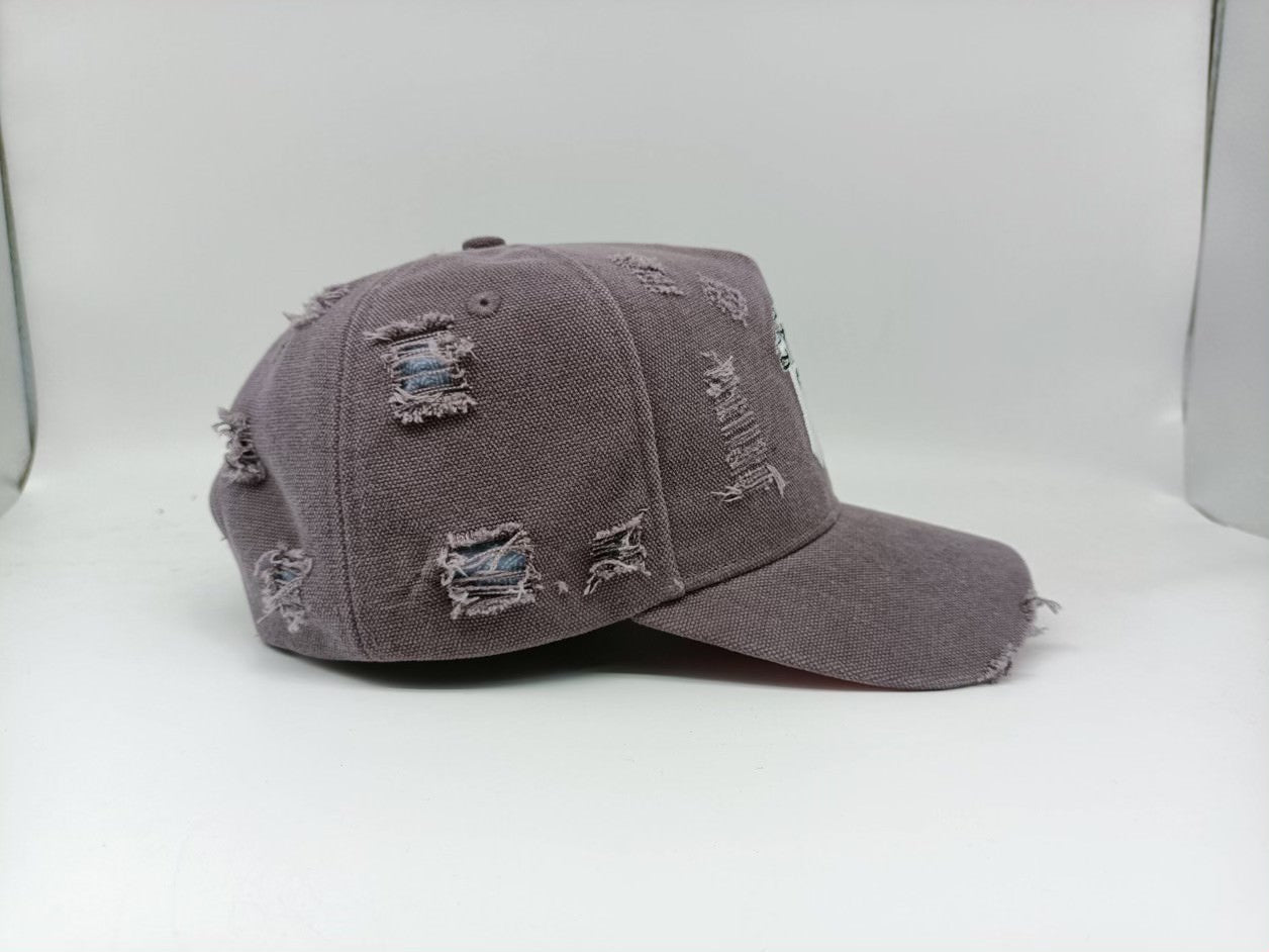 Shmuie Distressed Grey Denim Hat